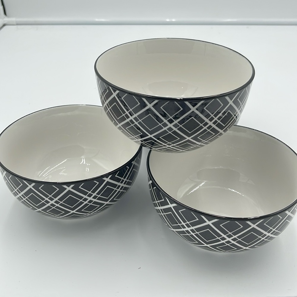 Dover & York Geometric Print Bowls (4)